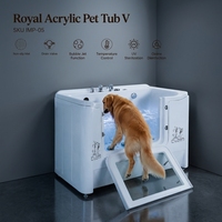 Baignoire de lavage compacte de luxe ergonomique en acrylique blanc pour chats et petits animaux, idéale pour la salle de bain