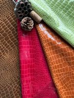 Cuir synthétique extensible imperméable à l'eau, effet crocodile gaufré, finition brillante rétro, pour chaussures, sacs à main, canapés, décoration
