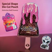 Sachets Mylar refermables holographiques anti-odeur avec film barrière anti-odeur pour bonbons comestibles personnalisés de 3,5g, 7g, 14g, 28g