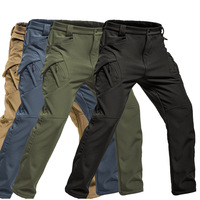 Pantalon tactique en velours côtelé version européenne IX9, automne-hiver, sports de plein air, multi-poches, salopette avec doublure en polaire pour hommes