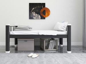 Dormitorio Escuela Estudiantes Adultos Cama Diseños Hierro Metal Blanco y Negro Cama Individual - Product Image 3