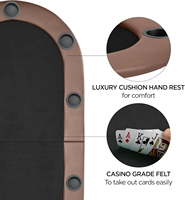 Table de Poker Moderne Pliante Succesor Fold10 pour Joueurs, Tapis de Qualité Casino, Rails Rembourrés, Porte-Gobelets pour Texas Hold'em et Autres Jeux, Rangement Facile