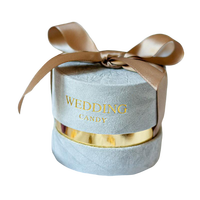 Nouvelle boîte à cadeaux et à bonbons ronde en tissu velours, simple et élégante, personnalisable