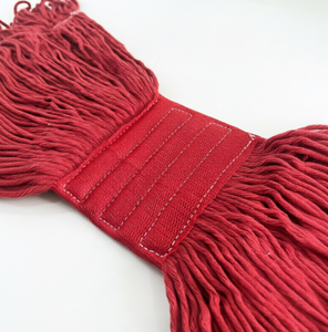 Tête de balai en coton polyester rouge, remplacement pour le <span class=keywords><strong>nettoyage</strong></span> commercial des sols, fil épais pour usage intensif, compatible avec les cadres de balai standard - Product Image 2
