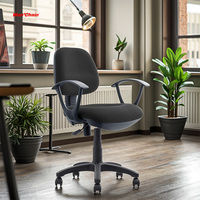 Chaise de bureau moderne en tissu maillé, dossier mi-haut, hauteur réglable, pivotante à 360 degrés, accoudoirs fixes, vérin à gaz classe 3