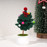 Handgemachte Mini Topf Strick blumen Schöne Weihnachts baum Häkeln Dekoration Häkeln Blumen