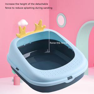 Caja de Arena para Gatos Reutilizable, Semicerrada, de PP, Diseño de Ciervo, 46x35x18cm - Product Image 5