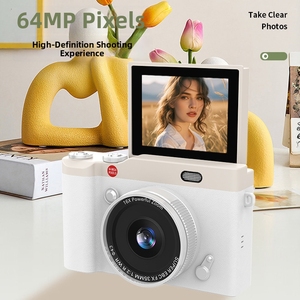<span class=keywords><strong>Appareil</strong></span> <span class=keywords><strong>photo</strong></span> numérique DLC 64MP avec vidéo 4K et 180° °   Caméra de vlogging WiFi avec zoom 16X et écran rotatif pour étudiants et débutants - Product Image 4