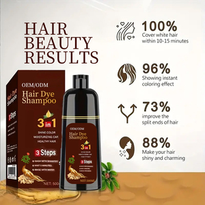 D. Màu lâu dài nhanh đen tóc dầu gội đầu, thảo dược tự nhiên chiết xuất màu tóc nhuộm, tinh khiết Argan dầu Thuốc nhuộm tóc Kem - Product Image 2