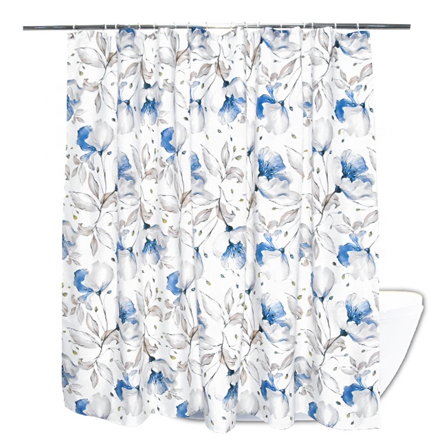 Домашний декор, водонепроницаемая ткань, Элегантный цветочный принт, очень широкая душевая занавеска