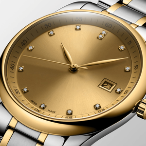 Elegante Reloj de Pulsera de Lujo con Detalles de Diamantes, Marcadores Digitales, Visualización de Fecha, Estilo Casual de Negocios, Correa de Acero Inoxidable Longinesing - Product Image 1