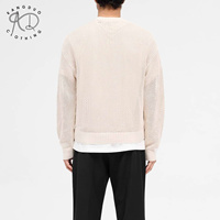 KD Fabricant de tricots OEM ODM Pull à manches longues en maille avec trous Personnalisable 100% Coton Pull ouvert en tricot pour hommes