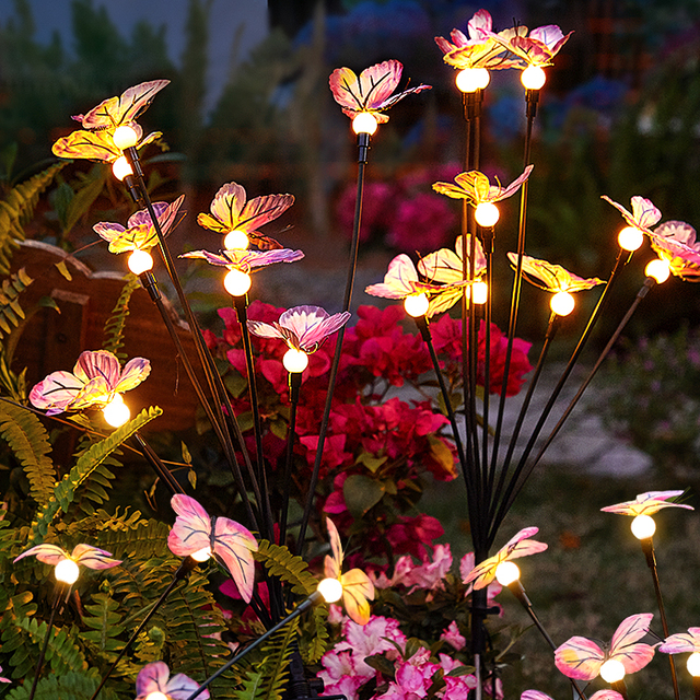 Outdoor Solar Butterfly Led Child/Chrysanthemum Flower Light for Party Holiday Landscape Garden Lawn Park Decor