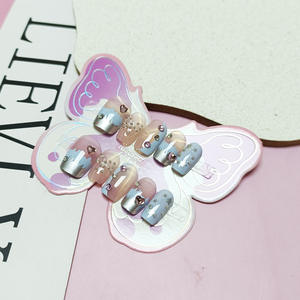 10 autocollants fantaisie <span class=keywords><strong>pour</strong></span> ongles, motif papillon, perles et strass, thème Océan Bleu, <span class=keywords><strong>pour</strong></span> adolescents et enfants plus âgés de 12 à 18 ans - Product Image 4