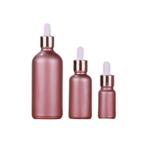 Commercio all'ingrosso rotondo oro rosa bottiglia contagocce di vetro per la cura dei capelli Oils-5ml essenziale 15ml 30ml 50ml 100ml dimensioni tappo a vite di tenuta - Product Image 4