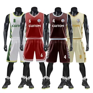 Sublimatie Digitale Print Geborduurde Basketbal Jersey Polyester Zomer Mesh Jeugd Ademend Basketbal Uniform Voor Mannen Zl1392