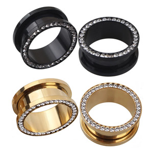 10 Pares de Túneles y Plugs para Oreja de Acero Inoxidable con Circonitas, Expansores, Calibradores, Pendientes de Tornillo Hipoalergénicos, Joyería para <span class=keywords><strong>Piercing</strong></span> Corporal, Regalo - Product Image 4