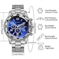 Montre de Luxe à Quartz pour Homme, Montre-Bracelet Tendance, Montre d'Affaires, Ensemble Cadeau Homme avec Collier Croix, Bracelet et Bague