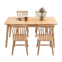 Ensemble Table à Manger en Bois Minimaliste pour Intérieur avec 2/4/6/8 Chaises