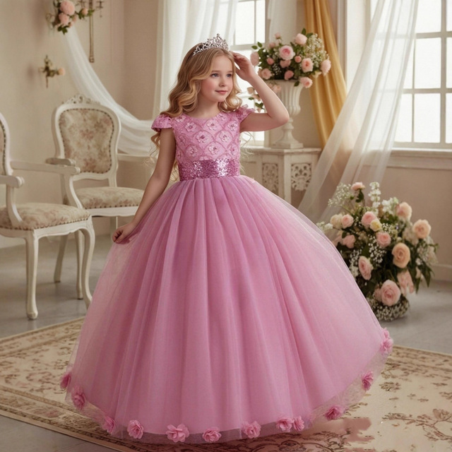birthday dress 6 year old girl Black Square Neckline Long Formal Dresses with Split main image 1