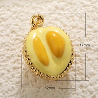 Pendentif Breloque Personnalisable DIY pour Bijoux, Plaqué Or, Émail, Zircon Cubique, Motifs Fruits, Fleurs, Champignons, Ananas