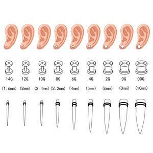 Joyería para el cuerpo de acero inoxidable con 36 juegos de brocas cónicas para perforación de orejas, para niños, bodas y compromisos - Product Image 6