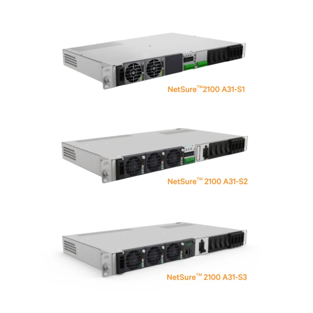 Netsure 2100 سلسلة 40A/60A -48V DC جزءا لا يتجزأ من نظام الطاقة 3KW عالية الكفاءة 19 بوصة subracK للاتصالات امدادات الطاقة