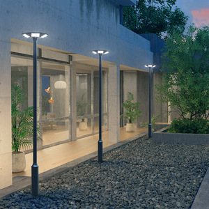Lampes solaires de jardin Juming 20W, lampadaires LED d'extérieur avec télécommande pour cour et parc - Product Image 2