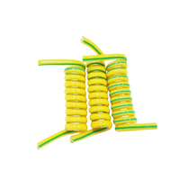 Fil de mise à la terre rétractable en spirale en cuivre sans oxygène jaune-vert à âme unique en PVC pour équipement électronique IP66 12V