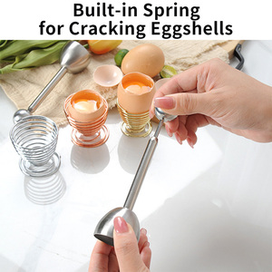 Dễ dàng sử dụng thép không gỉ trứng mở vỏ tách & Cracker công cụ nhà bếp máy rửa chén an toàn cho luộc & trứng sống loại bỏ vỏ - Product Image 3