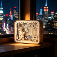Boîte à lumière LED personnalisée pour photos, cadre en bois, lampe de table, lampe de bureau, décoration de la maison, veilleuse, articles cadeaux