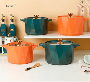 Casseruola in Ceramica di Lusso Leggera, Pentola per Stufati e Zuppe, Casseruola in Terracotta con Due Manici per Riso e Noodle - Product Image 6