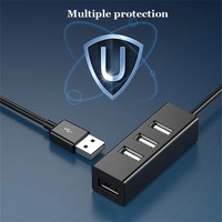 Hub USB Multi 2.0 Hub USB Splitter Adaptateur secteur Haute vitesse 4 ports Tout en un pour PC Windows Accessoires informatiques