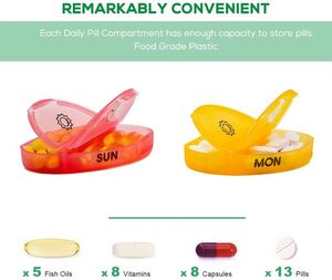 Organisateur de pilules hebdomadaire (2 fois par jour), boîte à pilules en plastique portable pour 7 jours - Product Image 2