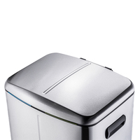 Vente en gros 10 gallons 40L acier inoxydable bureau à domicile grande poubelle de cuisine domestique structure à pédale couvercle de conteneur de stockage