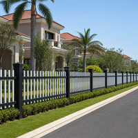 Panel de Cerca de Acero con Recubrimiento en Polvo Bicolor Negro y Blanco, Pantalla de Privacidad para Patio Trasero de Residencias y Condominios, Tamaño Personalizado, Cerca de Techo Plano