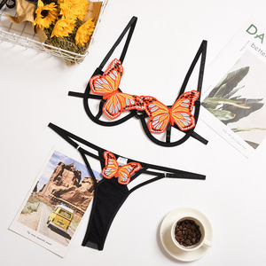 New Arrival Sexy <strong>Open</strong> <strong>Bra</strong> Women Sexy Butterfly Lingerie Set - Product Image 3