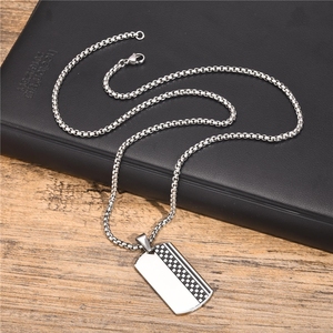 Collar de cadena <span class=keywords><strong>para</strong></span> hombre estilo hip hop, diseño sencillo y elegante, con colgante de marca de perro con patrón en blanco y negro, joyería de moda. - Product Image 3