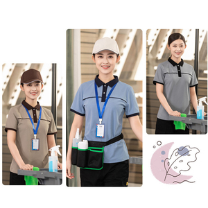 Uniforme <span class=keywords><strong>de</strong></span> Limpieza para Personal <span class=keywords><strong>de</strong></span> Limpieza, Camiseta <span class=keywords><strong>de</strong></span> Manga Corta, Spandex/Poliéster, Unisex, Conjunto <span class=keywords><strong>de</strong></span> Ropa <span class=keywords><strong>de</strong></span> Verano para Habitaciones <span class=keywords><strong>de</strong></span> <span class=keywords><strong>Hotel</strong></span>, Corte Regular - Product Image 2