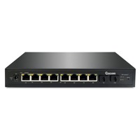 Switch Ethernet Fanless Multi-Giga a 8 Porte 2.5G RJ45, Gestito via Web, con QoS e VLAN, 2x 10G SFP+