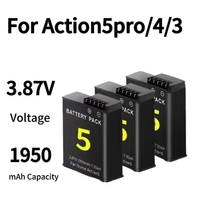 Batterie de remplacement longue durée 1950 mAh pour DJI Osmo Action 5 Pro/4/3, charge rapide PD 30 W, enregistrement vidéo 4K prolongé