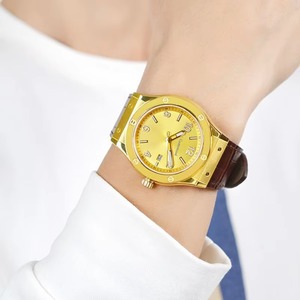 Montre en or pour homme personnalisée de 42 mm, montre à quartz simple pour homme - Product Image 3