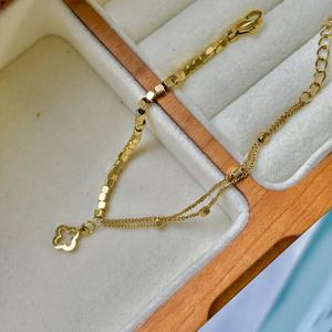 Accesorios Mixtos Para Mujer de Marca de Prestigio Pulseras de Cadena de Moda con Trébol de Acero Inoxidable Chapado en Oro de 18K y Diseño Geométrico - Product Image 5
