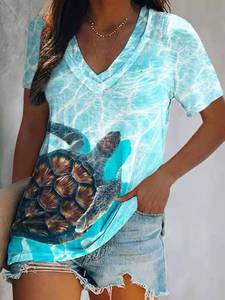 2023 nouveau gros <span class=keywords><strong>bohème</strong></span> femmes <span class=keywords><strong>T</strong></span>-shirts Vintage mignon femmes Western Blouse - Product Image 4
