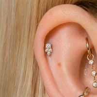 Canner 5A Zircon Coeur Dos Plat Piercing Boucle D'oreille Bijoux De Haute Qualité pour Femmes