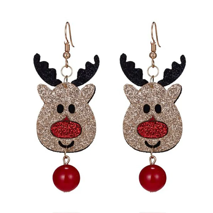Fashion Felt Cloth Gift Party Jewelry Box Santa Claus Hat Tree Elk Sock Women Christmas Earrings