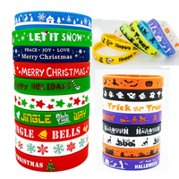 Bracelet en silicone de Noël, thème des fêtes, fournitures pour événements et fêtes, logo personnalisé, respectueux de l'environnement, bracelet créatif et tendance