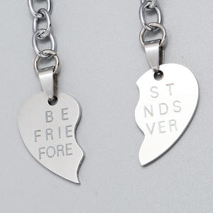 Новая Мода из нержавеющей стали в форме сердца брелок лучший друг навсегда лазерная резка Ювелирные изделия Подарки для Дружбы кольца - Product Image 4