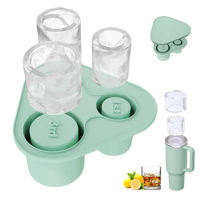 새로운 디자인 실리콘 아이스 큐브 트레이 40 온스 컵 원통형 BPA 무료 냉장 보관 냉동고 액세서리 빈 아이스 큐브 메이커