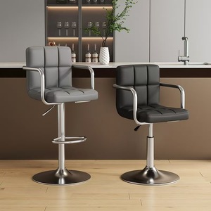 Chaise TUQ élégante et durable en cuir PU, réglable, écologique, <span class=keywords><strong>tabouret</strong></span> <span class=keywords><strong>de</strong></span> bar haut pour extérieur, toit, îlot <span class=keywords><strong>de</strong></span> <span class=keywords><strong>cuisine</strong></span>, hôtel, usage commercial - Product Image 2